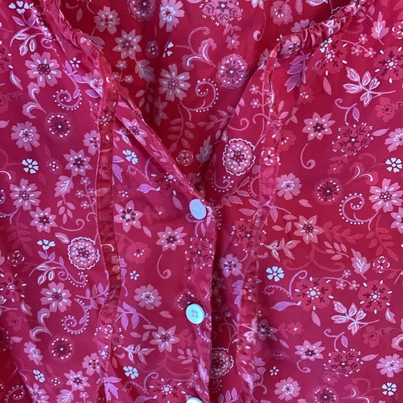 Floral Red Sleeveless Top X - Picture 4 of 8